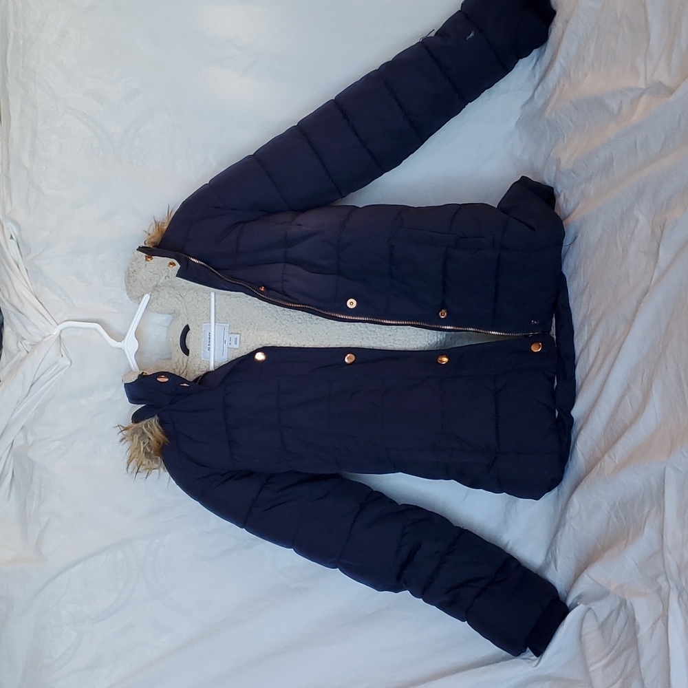 Navy blue girls' winter jacket
